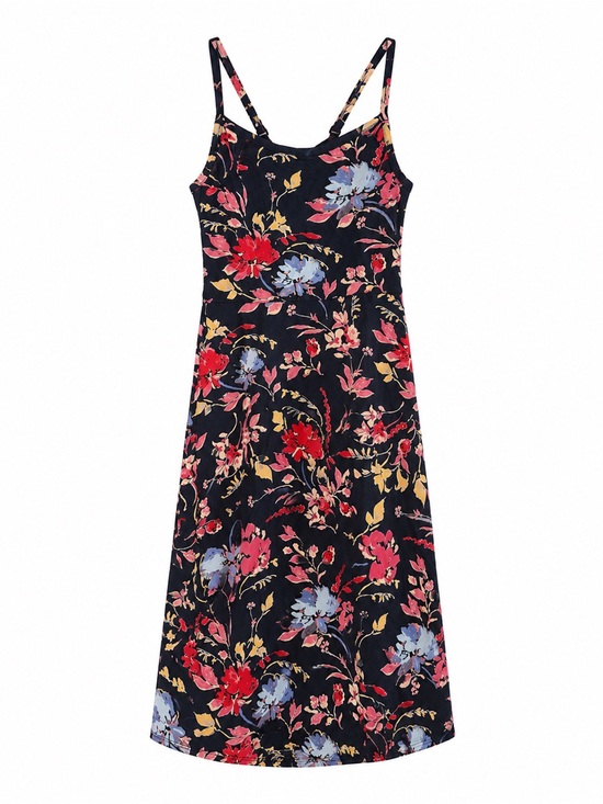 Pact Dresses & Skirts - Pact Black Floral Midi Dress with Red, Blue & Yellow Flowers